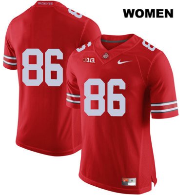 Women's NCAA Ohio State Buckeyes Dre'Mont Jones #86 College Stitched No Name Authentic Nike Red Football Jersey FE20K17NI